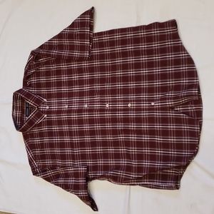 3/$18 Burgandy plaid shirt